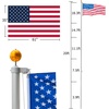 image:imageVINGLI 25FT Heavy Duty Flag Pole Kit for Outside Extra Thick 15mm Aluminum Flagpole w 3x5 USA Flag RustResidential amp Commercial Flag Poles Set for Yard and Garden InGround Display BlackSilver