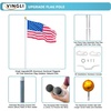 image:imageVINGLI 25FT Heavy Duty Flag Pole Kit for Outside Extra Thick 15mm Aluminum Flagpole w 3x5 USA Flag RustResidential amp Commercial Flag Poles Set for Yard and Garden InGround Display BlackSilver