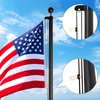 image:imageVINGLI 25FT Heavy Duty Flag Pole Kit for Outside Extra Thick 15mm Aluminum Flagpole w 3x5 USA Flag RustResidential amp Commercial Flag Poles Set for Yard and Garden InGround Display BlackBlack