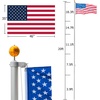 image:imageVINGLI 25FT Heavy Duty Flag Pole Kit for Outside Extra Thick 15mm Aluminum Flagpole w 3x5 USA Flag RustResidential amp Commercial Flag Poles Set for Yard and Garden InGround Display BlackSilver