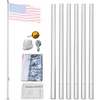image:imageVINGLI 25FT Heavy Duty Flag Pole Kit for Outside Extra Thick 15mm Aluminum Flagpole w 3x5 USA Flag RustResidential amp Commercial Flag Poles Set for Yard and Garden InGround Display BlackSilver