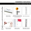 image:imageVINGLI 25FT Heavy Duty Flag Pole Kit for Outside Extra Thick 15mm Aluminum Flagpole w 3x5 USA Flag RustResidential amp Commercial Flag Poles Set for Yard and Garden InGround Display BlackSilver