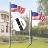 image:imageVINGLI 25FT Heavy Duty Flag Pole Kit for Outside Extra Thick 15mm Aluminum Flagpole w 3x5 USA Flag RustResidential amp Commercial Flag Poles Set for Yard and Garden InGround Display BlackBlack