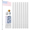 image:imageVINGLI 25FT Heavy Duty Flag Pole Kit for Outside Extra Thick 15mm Aluminum Flagpole w 3x5 USA Flag RustResidential amp Commercial Flag Poles Set for Yard and Garden InGround Display BlackSilver