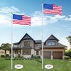 image:imageVINGLI 25FT Heavy Duty Flag Pole Kit for Outside Extra Thick 15mm Aluminum Flagpole w 3x5 USA Flag RustResidential amp Commercial Flag Poles Set for Yard and Garden InGround Display BlackSilver