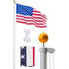 image:imageVINGLI 25FT Heavy Duty Flag Pole Kit for Outside Extra Thick 15mm Aluminum Flagpole w 3x5 USA Flag RustResidential amp Commercial Flag Poles Set for Yard and Garden InGround Display BlackSilver