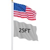 image:imageVINGLI 25FT Heavy Duty Flag Pole Kit for Outside Extra Thick 15mm Aluminum Flagpole w 3x5 USA Flag RustResidential amp Commercial Flag Poles Set for Yard and Garden InGround Display BlackSilver