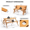 image:imageVINGLI 2in1 Outdoor Wooden Picnic Table and Bench Set with Umbrella Hole  Convertible Design for Garden Patio Porch Deck  Natural Wood