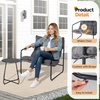 image:imageVINGLI 3  Piece Patio Chair Set with Side Table OutdoorIndoor Chairs with Thick Cushions Heavy Duty 400 LBS Capacity Patio Bistro Set Suit for Garden Yard WhiteGrey