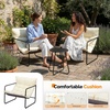 image:imageVINGLI 3  Piece Patio Chair Set with Side Table OutdoorIndoor Chairs with Thick Cushions Heavy Duty 400 LBS Capacity Patio Bistro Set Suit for Garden Yard WhiteWhite