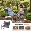 image:imageVINGLI 3  Piece Patio Chair Set with Side Table OutdoorIndoor Chairs with Thick Cushions Heavy Duty 400 LBS Capacity Patio Bistro Set Suit for Garden Yard WhiteGrey