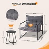 image:imageVINGLI 3  Piece Patio Chair Set with Side Table OutdoorIndoor Chairs with Thick Cushions Heavy Duty 400 LBS Capacity Patio Bistro Set Suit for Garden Yard WhiteGrey