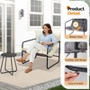 image:imageVINGLI 3  Piece Patio Chair Set with Side Table OutdoorIndoor Chairs with Thick Cushions Heavy Duty 400 LBS Capacity Patio Bistro Set Suit for Garden Yard WhiteWhite