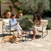 image:imageVINGLI 3  Piece Patio Chair Set with Side Table OutdoorIndoor Chairs with Thick Cushions Heavy Duty 400 LBS Capacity Patio Bistro Set Suit for Garden Yard WhiteWhite