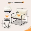 image:imageVINGLI 3  Piece Patio Chair Set with Side Table OutdoorIndoor Chairs with Thick Cushions Heavy Duty 400 LBS Capacity Patio Bistro Set Suit for Garden Yard WhiteWhite
