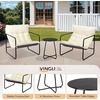 image:imageVINGLI 3  Piece Patio Chair Set with Side Table OutdoorIndoor Chairs with Thick Cushions Heavy Duty 400 LBS Capacity Patio Bistro Set Suit for Garden Yard WhiteWhite