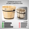 image:imageVINGLI 3 PCS Large Wooden Planter Barrel Set 115Dia 18Dia Real Wood Flower Pot with Drainage Holes Different Sizes Large Garden Container Box Indoor amp Outdoor HoneyHoney