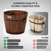 image:imageVINGLI 3 PCS Large Wooden Planter Barrel Set 115Dia 18Dia Real Wood Flower Pot with Drainage Holes Different Sizes Large Garden Container Box Indoor amp Outdoor HoneyCarbonized