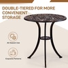 image:imageVINGLI 3 PCS Outdoor Bistro Set Outdoor Patio Set AllWeather Cast Aluminum Bistro Table Set Bistro Table and Chairs Set of 2 for Backyard Garden Balcony Bronze LeafBronze