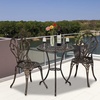 image:imageVINGLI 3 PCS Outdoor Bistro Set Outdoor Patio Set AllWeather Cast Aluminum Bistro Table Set Bistro Table and Chairs Set of 2 for Backyard Garden Balcony Bronze LeafBronze