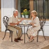 image:imageVINGLI 3 PCS Outdoor Bistro Set Outdoor Patio Set AllWeather Cast Aluminum Bistro Table Set Bistro Table and Chairs Set of 2 for Backyard Garden Balcony Bronze LeafBronze