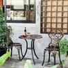 image:imageVINGLI 3 PCS Outdoor Bistro Set Outdoor Patio Set AllWeather Cast Aluminum Bistro Table Set Bistro Table and Chairs Set of 2 for Backyard Garden Balcony Bronze LeafBronze