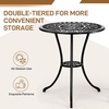 image:imageVINGLI 3 PCS Outdoor Bistro Set Outdoor Patio Set AllWeather Cast Aluminum Bistro Table Set Bistro Table and Chairs Set of 2 for Backyard Garden Balcony Bronze LeafBlack