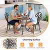 image:imageVINGLI 3 PCS Outdoor Bistro Set Outdoor Patio Set AllWeather Cast Aluminum Bistro Table Set Bistro Table and Chairs Set of 2 for Backyard Garden Balcony Bronze LeafBronze