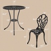 image:imageVINGLI 3 PCS Outdoor Bistro Set Outdoor Patio Set AllWeather Cast Aluminum Bistro Table Set Bistro Table and Chairs Set of 2 for Backyard Garden Balcony Bronze LeafBlack