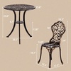 image:imageVINGLI 3 PCS Outdoor Bistro Set Outdoor Patio Set AllWeather Cast Aluminum Bistro Table Set Bistro Table and Chairs Set of 2 for Backyard Garden Balcony Bronze LeafBronze