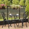 image:imageVINGLI 3 PCS Outdoor Bistro Set Outdoor Patio Set AllWeather Cast Aluminum Bistro Table Set Bistro Table and Chairs Set of 2 for Backyard Garden Balcony Bronze LeafBlack