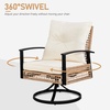 image:imageVINGLI 3 Pieces Wicker Patio Furniture Set Outdoor 360degree Swivel Rocking Chairs with Thickened Cushions and Rattan Side Table Patio Glider Chair for Porch Deck Garden Backyard Pool Beige