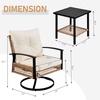 image:imageVINGLI 3 Pieces Wicker Patio Furniture Set Outdoor 360degree Swivel Rocking Chairs with Thickened Cushions and Rattan Side Table Patio Glider Chair for Porch Deck Garden Backyard Pool Beige