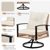image:imageVINGLI 3 Pieces Wicker Patio Furniture Set Outdoor 360degree Swivel Rocking Chairs with Thickened Cushions and Rattan Side Table Patio Glider Chair for Porch Deck Garden Backyard Pool Beige
