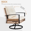 image:imageVINGLI 3 Pieces Wicker Patio Furniture Set Outdoor 360degree Swivel Rocking Chairs with Thickened Cushions and Rattan Side Table Patio Glider Chair for Porch Deck Garden Backyard Pool Beige