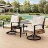 image:imageVINGLI 3 Pieces Wicker Patio Furniture Set Outdoor 360degree Swivel Rocking Chairs with Thickened Cushions and Rattan Side Table Patio Glider Chair for Porch Deck Garden Backyard Pool Beige