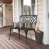 image:imageVINGLI 38 Outdoor Metal Bench Cast Aluminium Garden Bench Weatherproof Antique Finish Orchid Chair 12 Person Seat Deck Furniture for Porch Entryway Patio BlackBrown