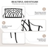 image:imageVINGLI 38 Outdoor Metal Bench Cast Aluminium Garden Bench Weatherproof Antique Finish Orchid Chair 12 Person Seat Deck Furniture for Porch Entryway Patio BlackBlack