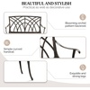 image:imageVINGLI 38 Outdoor Metal Bench Cast Aluminium Garden Bench Weatherproof Antique Finish Orchid Chair 12 Person Seat Deck Furniture for Porch Entryway Patio BlackBrown
