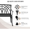 image:imageVINGLI 38 Outdoor Metal Bench Cast Aluminium Garden Bench Weatherproof Antique Finish Orchid Chair 12 Person Seat Deck Furniture for Porch Entryway Patio BlackBlack