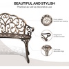 image:imageVINGLI 385 Patio Park Garden Outdoor Metal Rose Bench 2Person Cast Iron Cast Aluminium Frame Antique Finish ChairAccented Lawn Front Porch Path Yard Decor Deck Furniture White ButterflyBronze