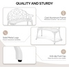 image:imageVINGLI 385 Patio Park Garden Outdoor Metal Rose Bench 2Person Cast Iron Cast Aluminium Frame Antique Finish ChairAccented Lawn Front Porch Path Yard Decor Deck Furniture White ButterflyWhite