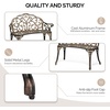 image:imageVINGLI 385 Patio Park Garden Outdoor Metal Rose Bench 2Person Cast Iron Cast Aluminium Frame Antique Finish ChairAccented Lawn Front Porch Path Yard Decor Deck Furniture White ButterflyBronze