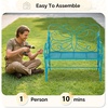 image:imageVINGLI 387in Cast Iron Outdoor Bench with Cushion All Weather Resistant Metal Bench with Curved Armrests and Butterfly Pattern Backrest 12 Person Patio Bench for Garden Porch Park Yard BlackBlue