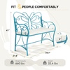 image:imageVINGLI 387in Cast Iron Outdoor Bench with Cushion All Weather Resistant Metal Bench with Curved Armrests and Butterfly Pattern Backrest 12 Person Patio Bench for Garden Porch Park Yard BlackBlue