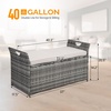 image:imageVINGLI 40 Gallon Wicker Storage Bench Patio Cushion Storage Box with Side Handles Rattan Deck Box for Garden Tools Cushions Outdoor Patio Deck Box for Garden Poolside GreyGrey