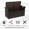 image:imageVINGLI 40 Gallon Wicker Storage Bench Patio Cushion Storage Box with Side Handles Rattan Deck Box for Garden Tools Cushions Outdoor Patio Deck Box for Garden Poolside GreyBrown