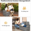image:imageVINGLI 40 Gallon Wicker Storage Bench Patio Cushion Storage Box with Side Handles Rattan Deck Box for Garden Tools Cushions Outdoor Patio Deck Box for Garden Poolside GreyGrey