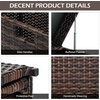 image:imageVINGLI 40 Gallon Wicker Storage Bench Patio Cushion Storage Box with Side Handles Rattan Deck Box for Garden Tools Cushions Outdoor Patio Deck Box for Garden Poolside GreyChestnut