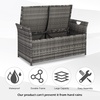 image:imageVINGLI 40 Gallon Wicker Storage Bench Patio Cushion Storage Box with Side Handles Rattan Deck Box for Garden Tools Cushions Outdoor Patio Deck Box for Garden Poolside GreyGrey